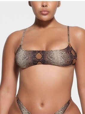 SKIMS MICRO BIKINI TOP SNAKE PRINT XL NWT